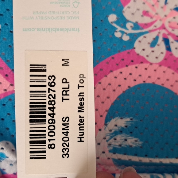 Frankie's Bikinis Hunter Mesh Button Up Shirt Tropic Love SZ S & M - Picture 11 of 11